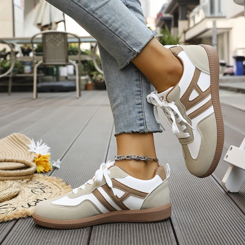 Shoes : Lisa - Orthopedic Comfortable Sneakers in van Paper Favor