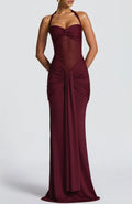 Women's Elegant Strapless Lace-up Maxi Dress for a Stunning Look