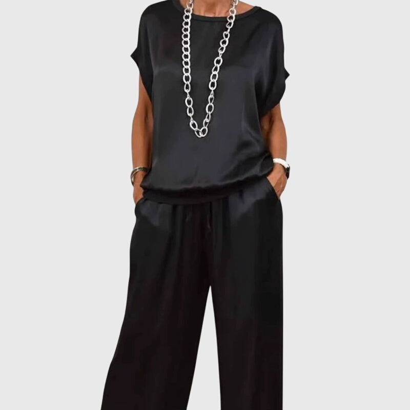 Clothing > Sets : Kayla™ | Elegant Two-Piece Set in van Paper Favor