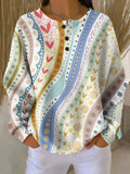 Luna | Cozy Knit Sweater with Colorful Stripe Patterns
