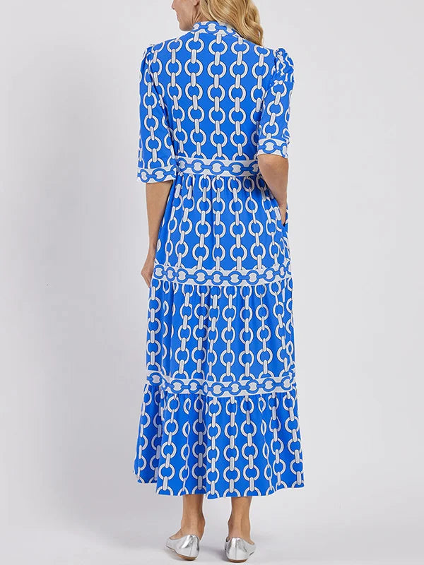 Dress : HAZEL | Chain Link Midi Dress in van Paper Favor