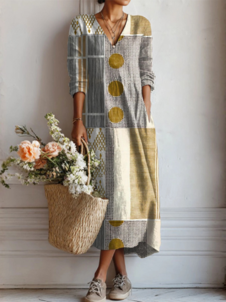 Clothing > Dresses : Emily™ - Bohemian Dress in Multicolor van Paper Favor