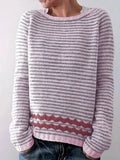 Women's Everyday Knit Sweater with Subtle Stripes