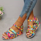 Shoes > Sandals : Selora | Platform Ankle Strap Sandals in van Cow Clothing