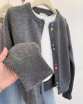 Relaxed-Fit Solid-Color Long-Sleeve Cardigan