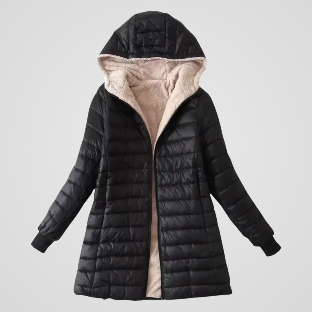 Caroline Sherpa-Lined Winter Coat — Plush Warmth and Cozy Winter Style