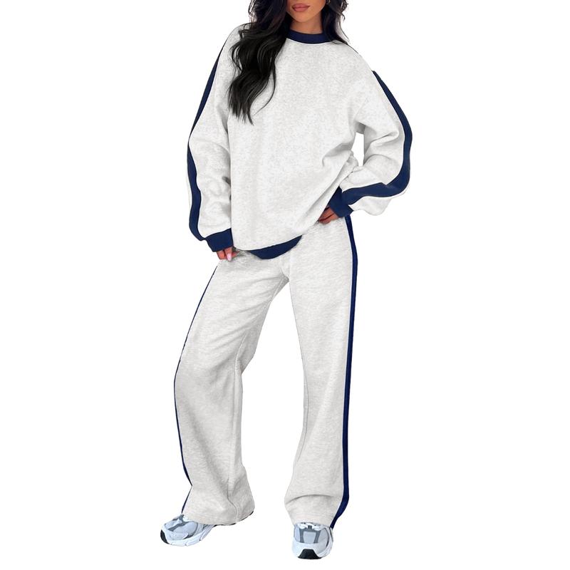 SANDI Cozy 2-Piece Lounge Set: Soft Sweatshirt & Straight-Leg Pants