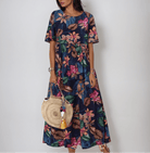 Dress : Piper | Graceful Summer Bloom in Blue van Paper Favor