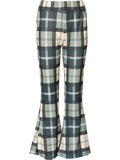 Women's Plaid High-Waisted Flare Pants