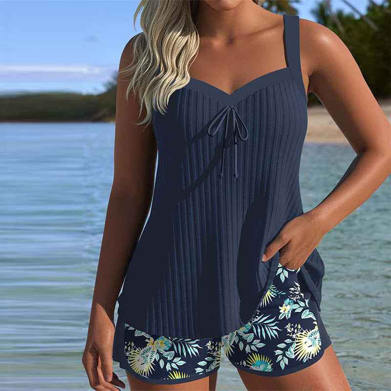 Muse® | Gestreifter Tankini mit zweigeteiltem Strandunterteil