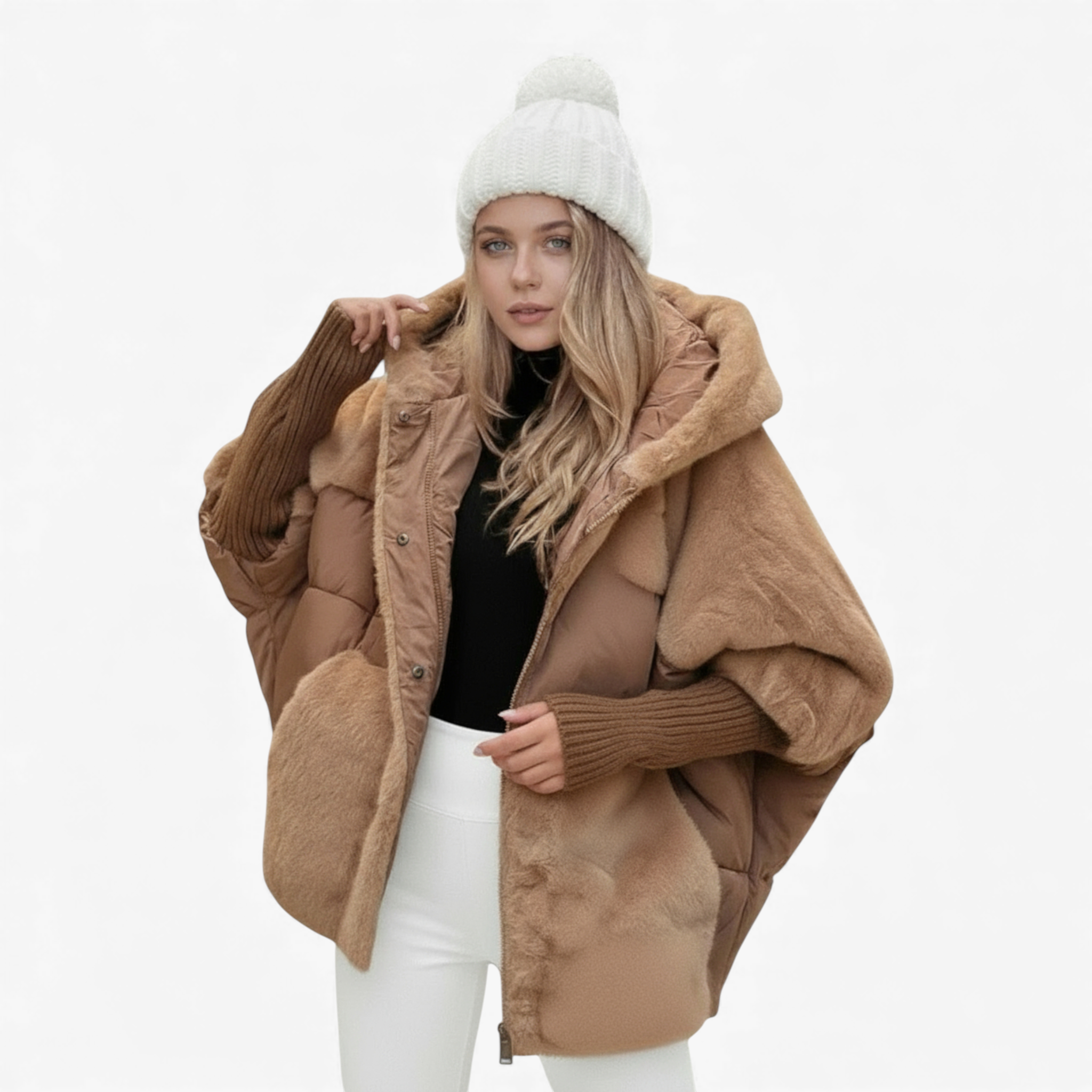 Lucia | Women's Oversized Long Coat with Hood - Warm and Comfortable Elegance
