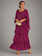 : Lara™ | Elegant Flowing Maxi Dress in van Paper Favor