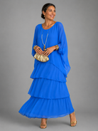 : Lara™ | Elegant Flowing Maxi Dress in Blue van Paper Favor