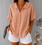 #1222 Khloe : Khloe | Elegant Blouse in Peach van DUUWE