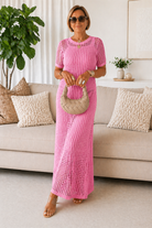 : Bethany™ Cut-Out Long Maxi Dress + Free Inner Dress in Pink van Paper Favor