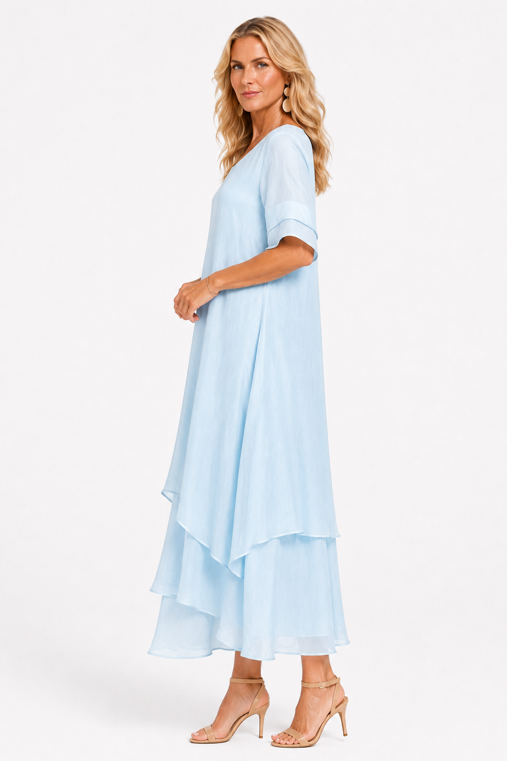 Dress : Women's Timeless Elegant Dress - Flattering Flowing Style in van Paper Favor
