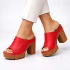 : Mizella | Platform Heels in Red van Cow Clothing