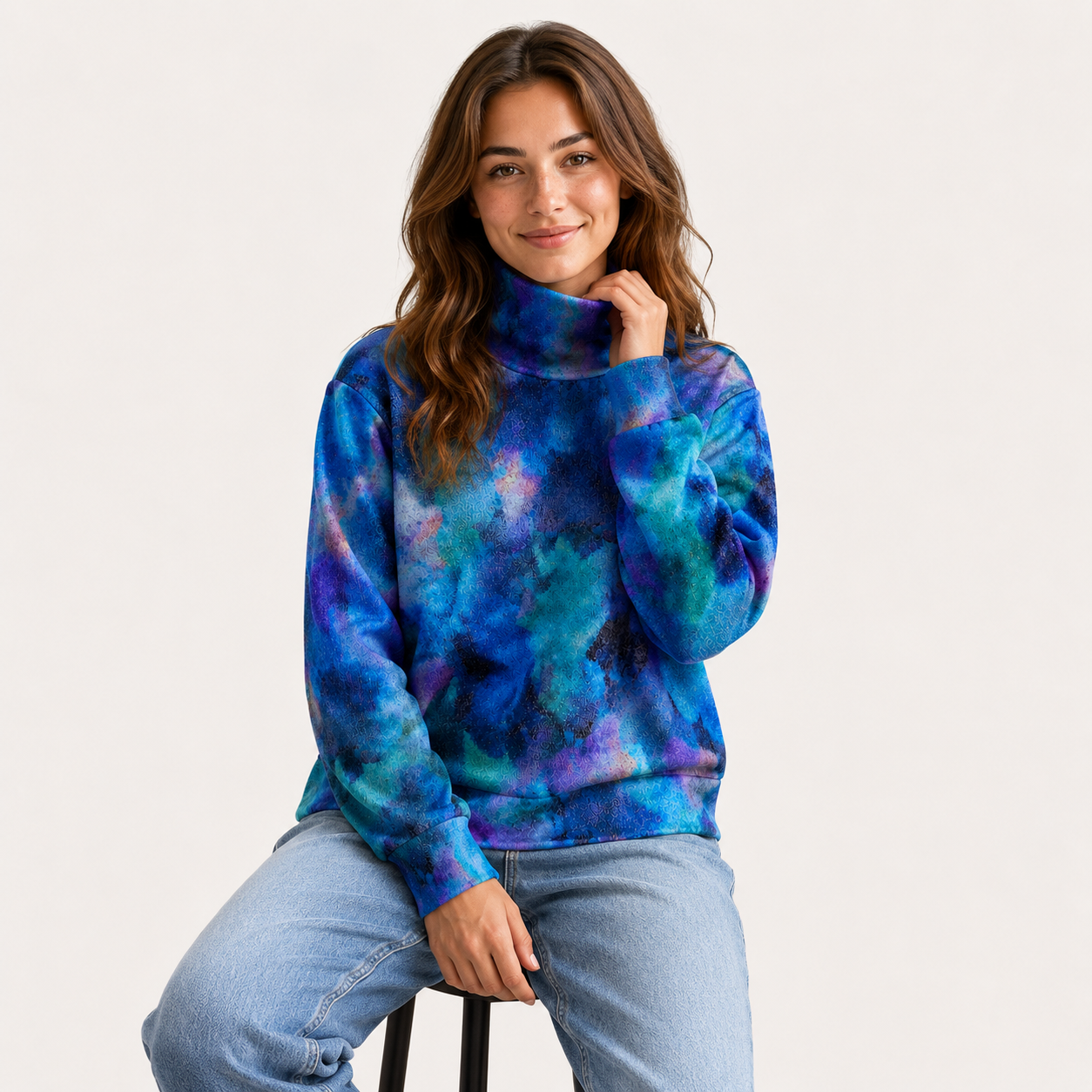 Emma | Nature-Inspired Printed Turtleneck Pullover