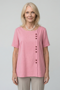 Women's Linen Blouse with Button Closure