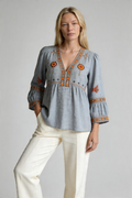 Penelope Women's Summer Boho Embroidered Blouse
