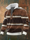 Men's James Zip-Up Sweater with a Luxurious Fur-Trim Collar