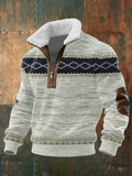 Men's Jimmy Zip-Up Sweater with a Plush Fur-Trimmed High Collar