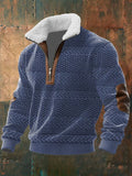Men's Jacob Zip-Up Knit Sweater with a Plush Fur-Trimmed Stand-Up