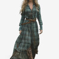 Women's Elegant Long Checkered Dress