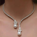 Elegant Sterling Silver Pearl Necklace with a Lustrous Shine