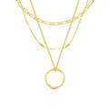 Circa | Gold Open-Circle Three-Row Necklace – Elegant Layered Design