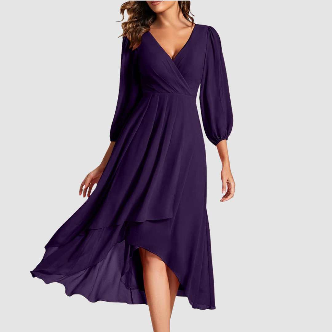 Women's Elegant V-Neck Maxi Dress