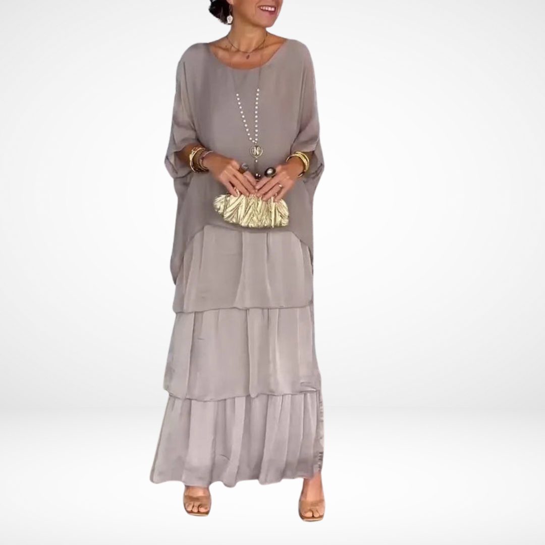 Women's Artistic Flow Maxi Dress - Loose-Fit