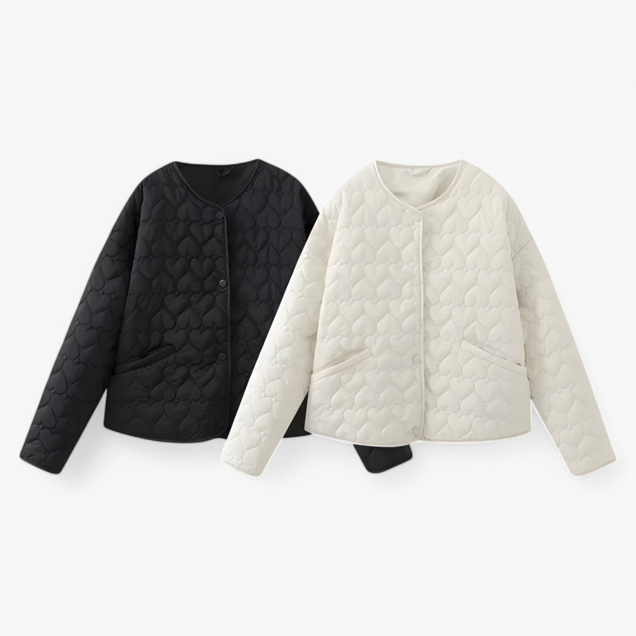 Women's Quilted Heart Jacket – Stylish and Comfortable for