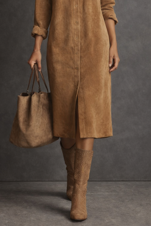 Dresses : Sophie | Long-sleeve Shirt Dres in van Paper Favor