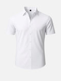 Non-Iron 4-Way Stretch Shirt with Transparent Buttons