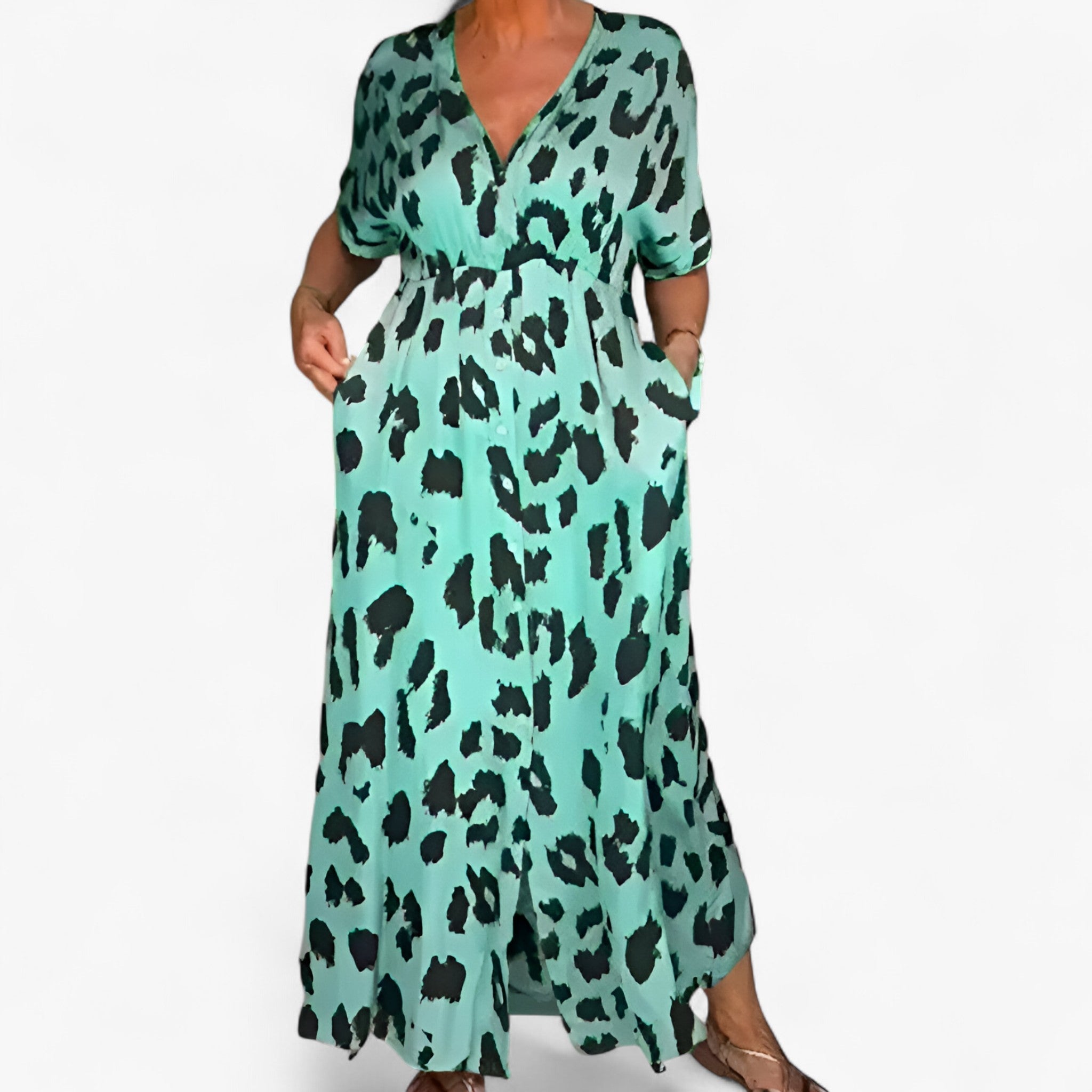 Women's Carmen Leopard Print Maxi Dress