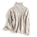 Women's Cozy Braided Knit Turtleneck Sweater
