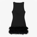 Women's Feathered Mini Dress: Bold Elegance for a Glamorous Evening