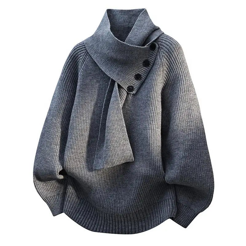 Arielle Cozy Scarf-Neck Knit Sweater