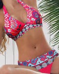 Women's Bikini with floral and geometric pattern