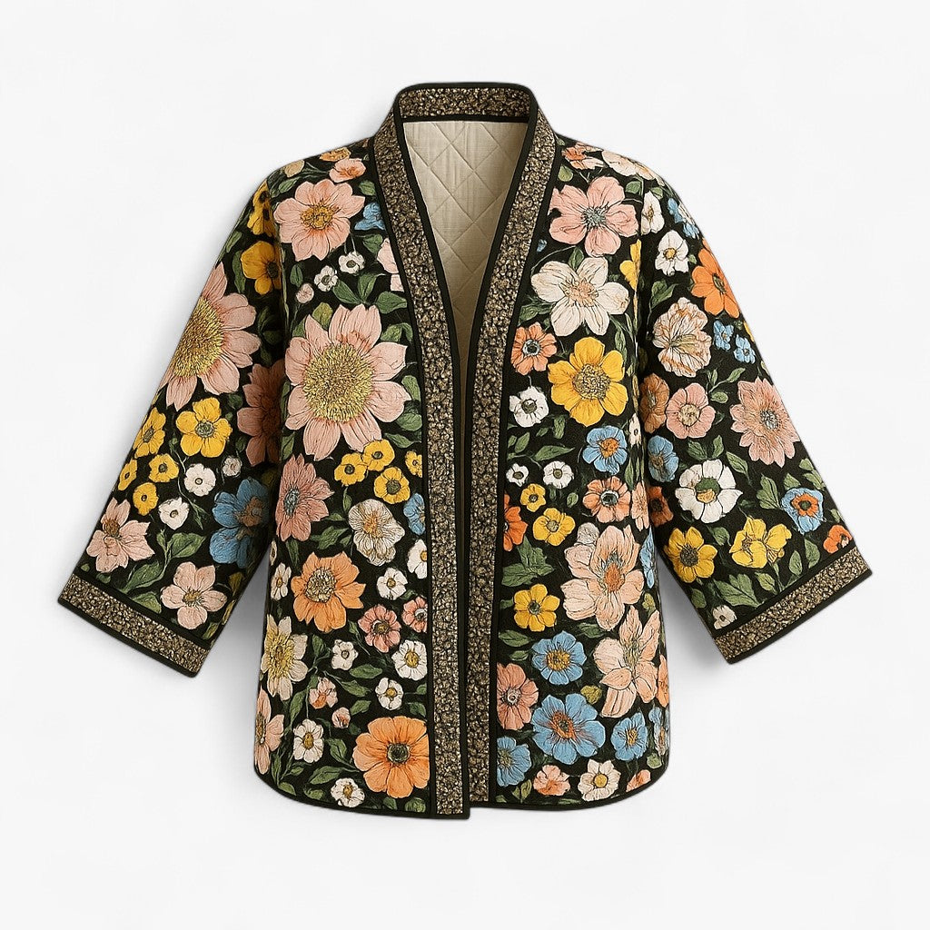 Women's Winter Jacket with Floral Design