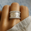 Vintage Silvered Zirconia Ring – Timeless Sparkle & Elegant Design