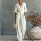 : Risel - Jumpsuit to Feel Comfortable and Polished on Your Day. in White van Paper Favor