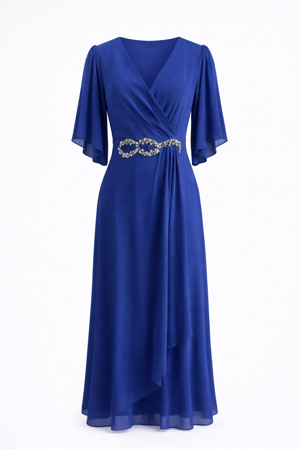 Women’s Long V-Neck Dress – Elegant Occasion Wear