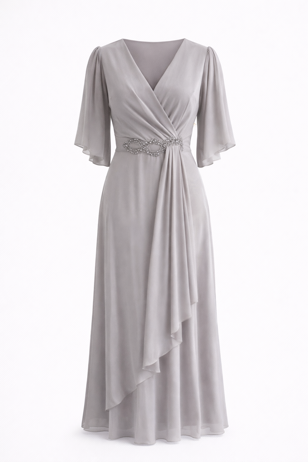 Women’s Long V-Neck Dress – Elegant Occasion Wear