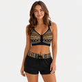 Maryan | Geometric Print Halter Tankini Set with Swim Shorts