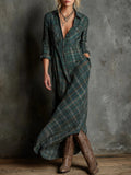 Women's Trendy boho checkered dress with modern flair