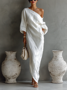 : Nelle™ Elegant Maxi Dress in White van Paper Favor