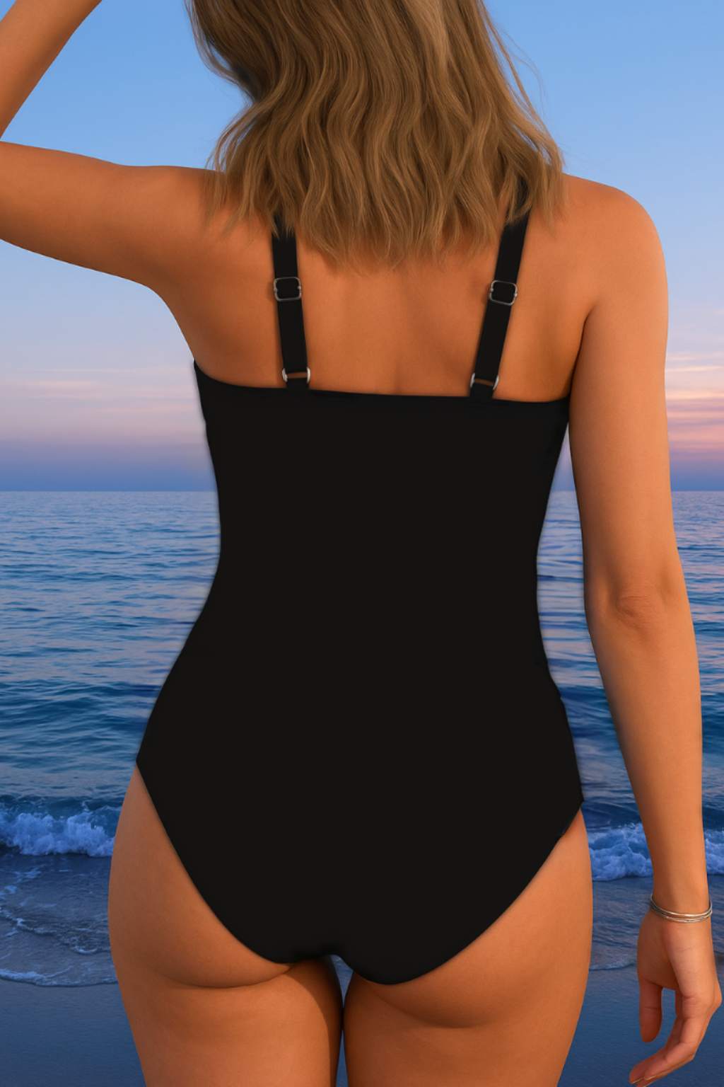 Luxus-Surplice-Badeanzug mit buntem Muster