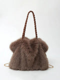Plush Velvet Shoulder Tote Bag — Versatile, Luxurious Everyday Essential